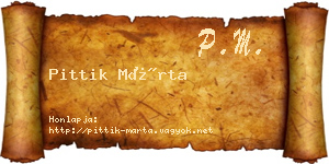 Pittik Márta névjegykártya